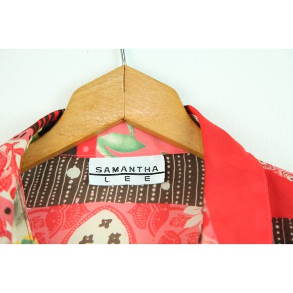 Vintage Large Top Patchwork Floral Boho Multicolor Western Maximalist 90s Sheer - Picture 2 of 9